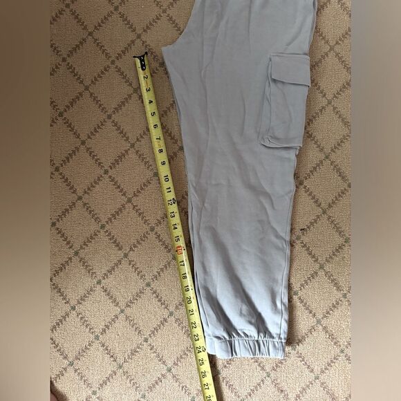 Zara gray midweight plush elastic waist cargo style joggers M - Picture 4 of 7